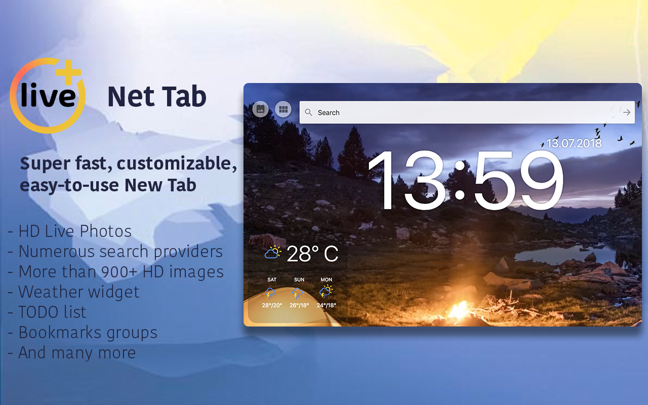 Live New Tab screen